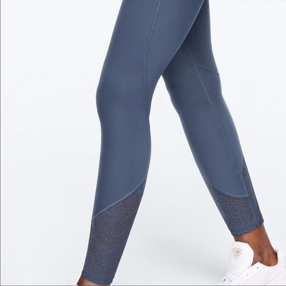 Victoria Secret PINK blue soft lattice lace Leggings size Small - Picture 3 of 8